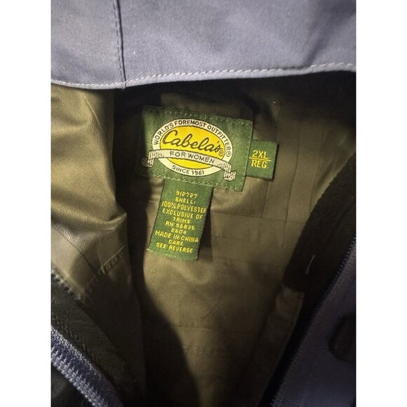 Cabelas Gore Tex Jacket Womens xl Blue Full Zip Packable Hooded Gorpcore - Picture 5 of 7